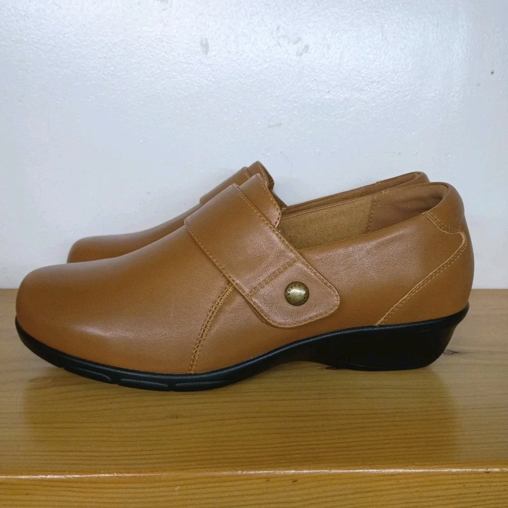 Propet Wallis Brown Leather Loafers Flats Shoes Women's Size 12 EE Comfort